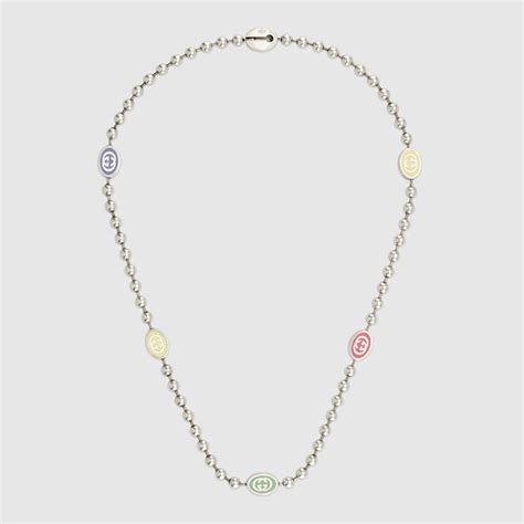 925 Sterling Silver Interlocking G Necklace With Boule 